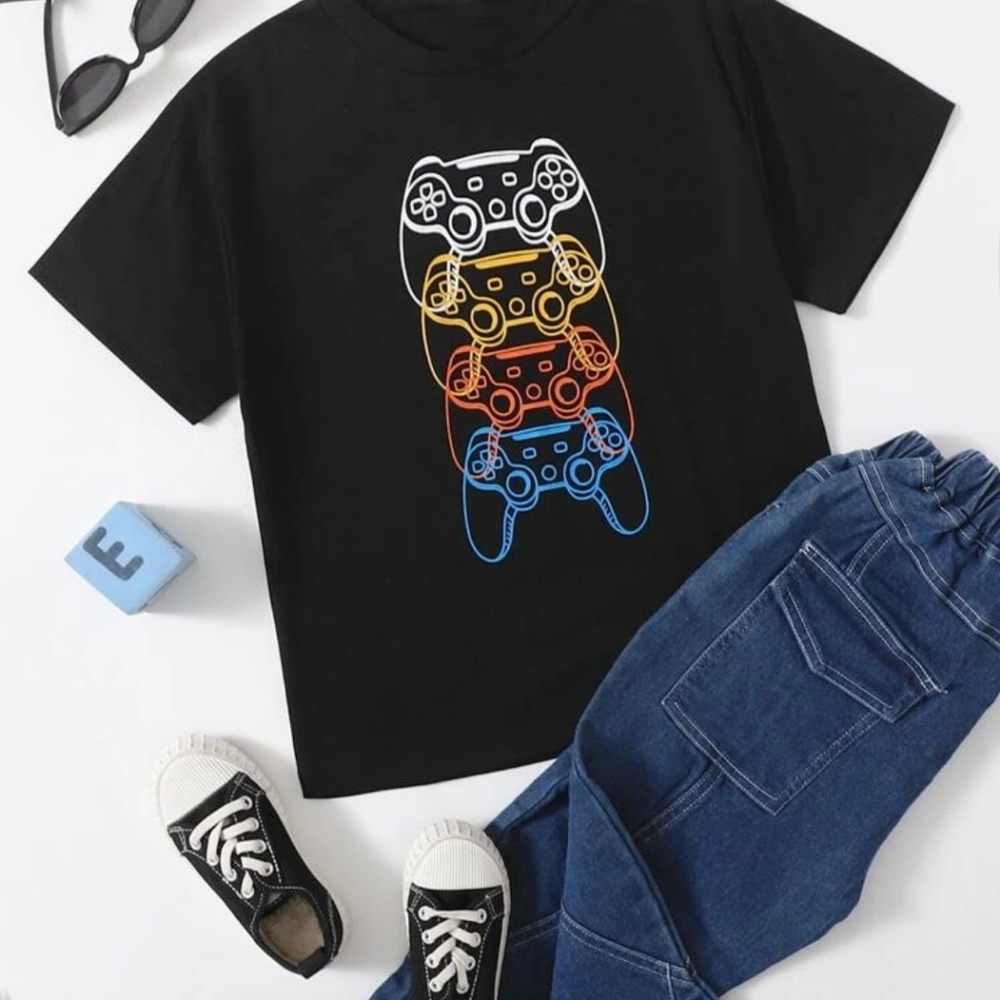 Youth Game Controller Black T-Shirt